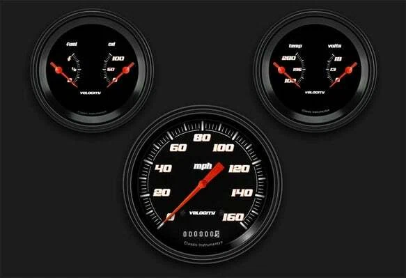 Velocity Black Series Three Gauge Set VS64BBLF